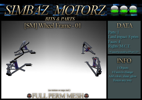 Second Life Marketplace - [SM] Wheel Frame 01-8p-FP